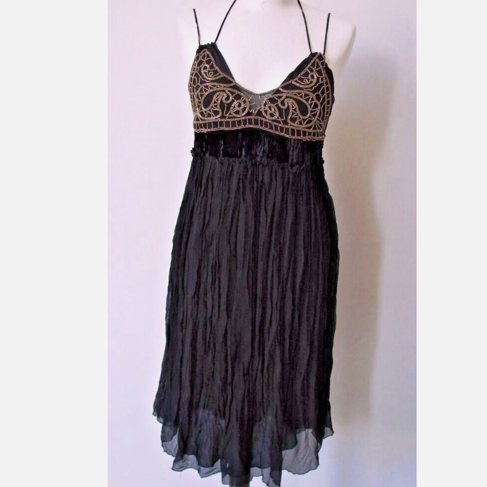 Nicole Miller MillerGIRL Beaded Black Dress, Size 4